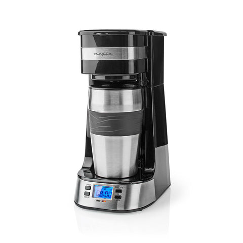 Kaffeemaschine für eine Tasse - doppelwandiger Reisebecher 0,42 l Timer