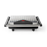 Kompaktgrill 750 W Anti-Haft-Platten aus Aluminium Silber/Schwarz