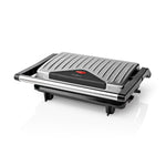 Kompaktgrill 750 W Anti-Haft-Platten aus Aluminium Silber/Schwarz