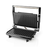 Kompaktgrill 750 W Anti-Haft-Platten aus Aluminium Silber/Schwarz