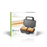 Sandwichmaker 900 W | 26.8 x 14.5 cm | Automatischer Temperaturkontrolle | Aluminium / Kunststoff