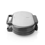 Waffeleisen 2 Aluminiumgussplatten je 14 cm 1200 W in Farbe Schwarz/Silber