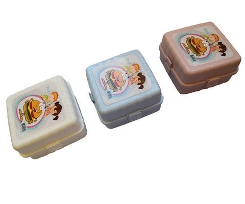 Brotdose Lunchbox 4 Fächer in 3 Farben 14,5 x 15 x 10 cm - Discountmaxx