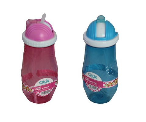 Chico Wasserflasche mit Strohhalm in 2 Farben 400 ml. - Discountmaxx