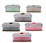 Kuchenbehälter rechteckig mit Schmetterling griff in 6 Farben - Discountmaxx