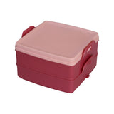 Lunchbox, Vesperdose mit 2 Fächern in 4 Farben 15x15x9 cm - Discountmaxx