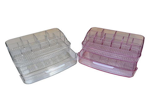 Kosmetik, Make-Up Organizer aus transparentem Kunststoff, 21,5 x14,5 x 7 cm - Discountmaxx