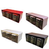 Gewürzbehälter Set mit Löffel und Deckel aus Kunststoff in 4 Farben