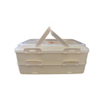 Stapelbare Kuchen und Gebäck Transportbox aus Kunststoff in 4 verchiedenen Farben