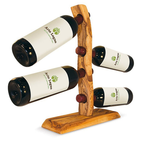 Weinflaschenhalter aus Holz, Flaschenhalter für 4 Flaschen