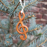 Christbaumschmuck aus Holz Notenschlüssel, Geschenkanhänger