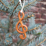 Christbaumschmuck aus Holz Notenschlüssel, Geschenkanhänger