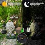 LED-Solar Gartenzwerg Welcome-Statue