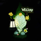 LED-Solar Gartenzwerg Welcome-Statue