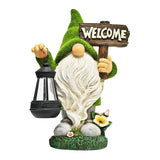 LED-Solar Gartenzwerg Welcome-Statue