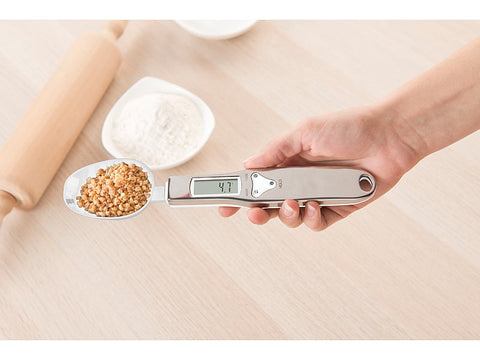 Digitale Löffel-Waage, 3 Aufsätze, LCD-Display, bis 500 g, 0,1 g genau