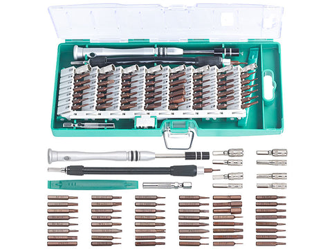 62-tlg. Profi-Schraubendreher-Bit-Set für Elektronik & Feinmechanik