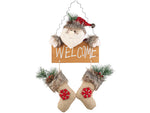 Weihnachtsmann-Tür-Dekoration mit "Welcome"-Schriftzug, zum Aufhängen