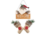 Weihnachtsmann-Tür-Dekoration mit "Welcome"-Schriftzug, zum Aufhängen