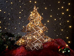 Handgefertigter Deko-Weihnachtsbaum mit 20 warmweißen LEDs, 40 cm
