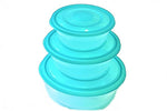 Vorratsdosen 3er-Set rund, lila, grün oder blau